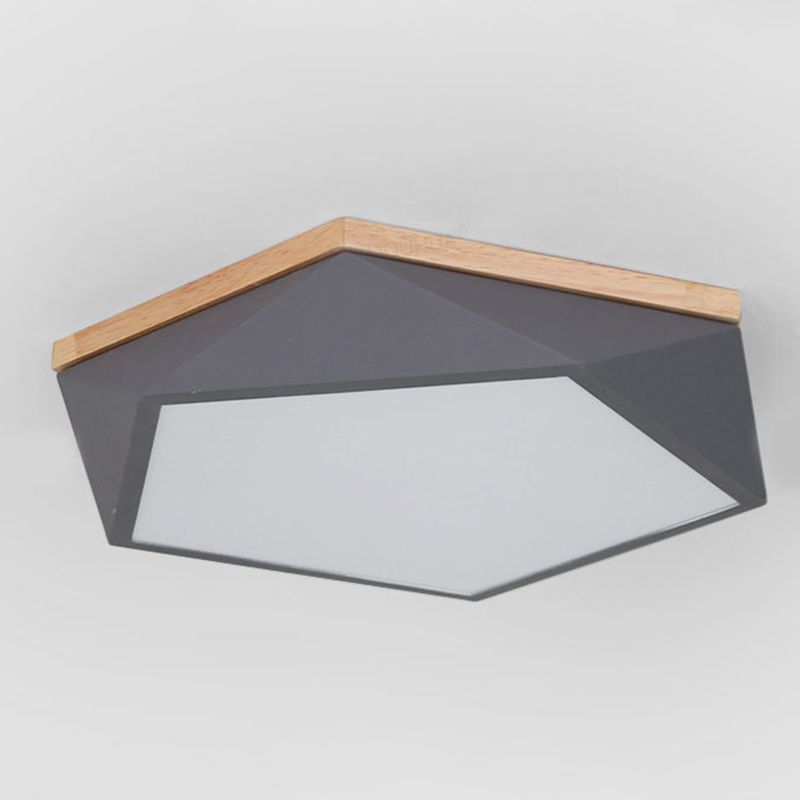 Geometric Macaron LED Ceiling Light in Modern Simplicity Iron Indoor Flush Mount with Acrylic Shade