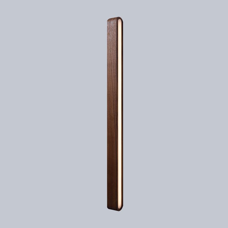 Linear Shade Wood Wall Sconce Modern Style Single Light Wall Mounted Light