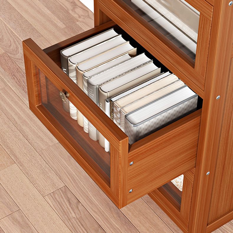 Modern Brown Accent Cabinet with Acrylic Doors Rectangle Cabinet