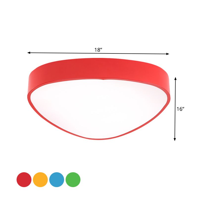 Red/Blue/Green Triangle Ceiling Lamp Modern Style LED Acrylic Flush Mount Light Fixture for Hallway