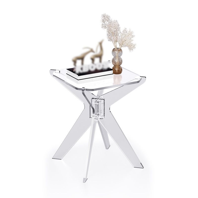 Contemporary Geometric Accent Side Table AcrylicSofa Side Accent Table
