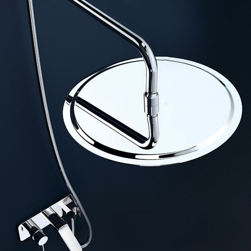 Contemporary Fixed Shower Head with Shower Arm Rain Fall Wall-Mount Showerhead