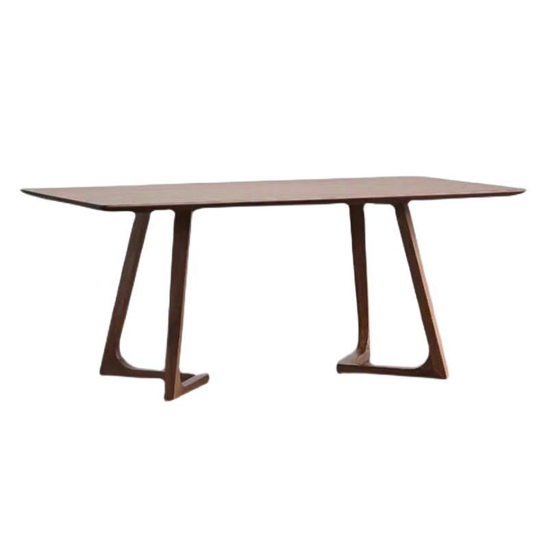Home Rectangle Fixed Table Industrial Solid Wood Double Pedestal Dining Desk