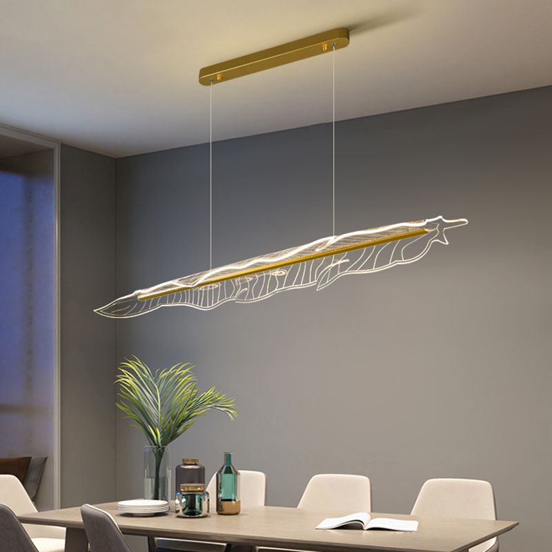 Éclairage île moderne en or