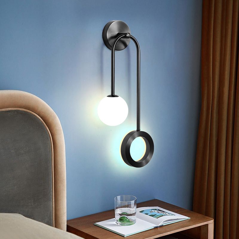 Lámparas de pared globales lámpara de montaje de pared de vidrio LED moderno de 1 luces para dormitorio