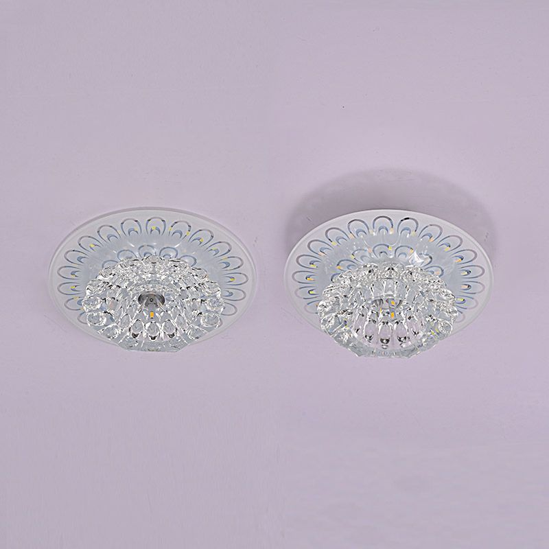 Blumenschirm-Kristall-Unterputzbeleuchtung, minimalistische klare LED-Unterputzleuchte für den Flur