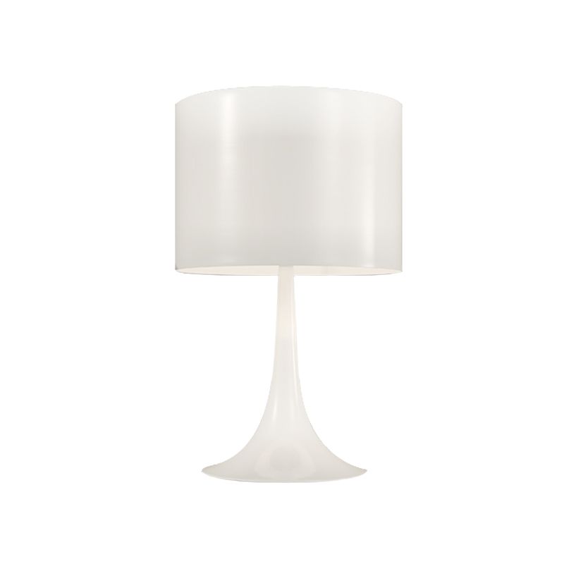 Schwarz/Weiß -Trommeltischlicht mit kurvenreicher Basis einfacher Stil 1 Lichtmetalltischlampe für Schlafzimmer, 10 "/12" Dia