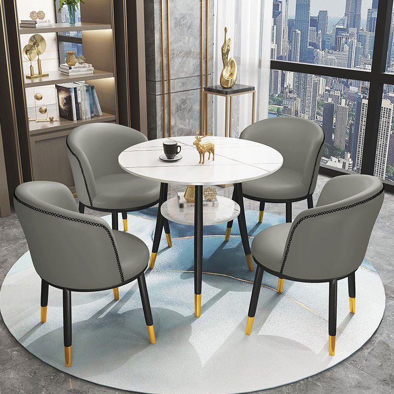Stone Dining Table Traditional Luxury Round Dining Site Table with Tripod Base