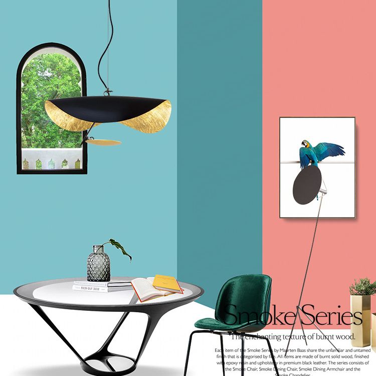 Post-modern Style Metal LED Hanging Light Lotus Leaf Shaped Minimalism Lighting Pendant for Living Room