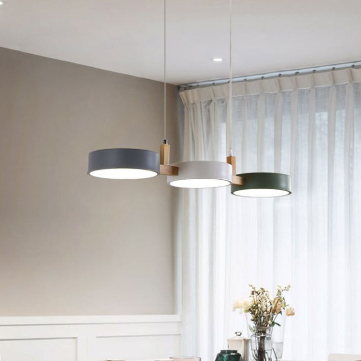 Macaron Style Island Light Round Shape 3-Light Hanging Pendant Light for Dining Room