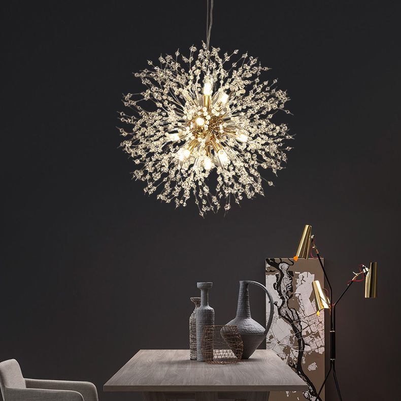 Glowworm Chandelier Light Fixtures Modern Multi-Head Hanging Pendant Lamps for Living Room