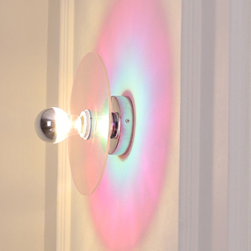 Round Wall Lighting Fixtures Modern Style Metal 1 Light Wall Lighting