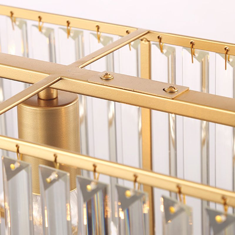 Crystal Cuboid Island Light Fixture Modern Chandelier 3 Light Island Light Fixtures