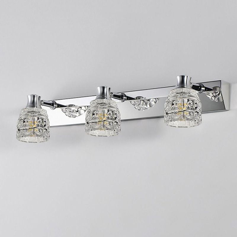 Multi Lights Geometric Vanity Wall Lights Modern Style Crystal Vanity Wall Sconce