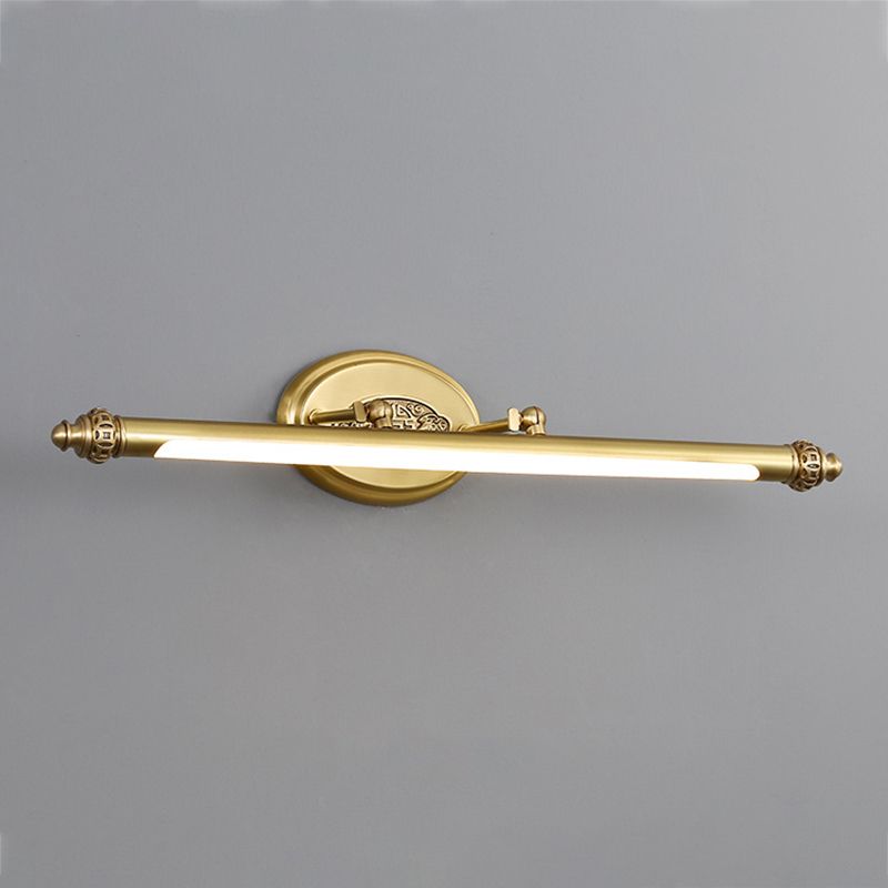 Modern Style Linear Vanity Lighting Fixtures Metal 1 Light Vanity Wall Sconce in Gold