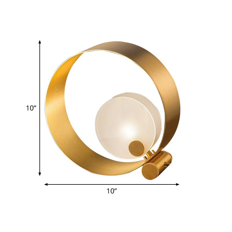 Lámpara de mesita de noche minimalista Metal de 1 luces de la sala de estar de la sala de estar de la sala de estar en oro