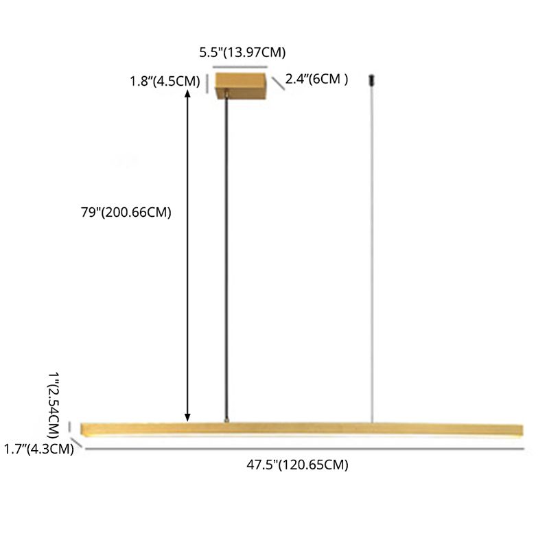 Linear Over Island Lighting Metal Modern Simplicity Hanging Island Lights for Restaurant