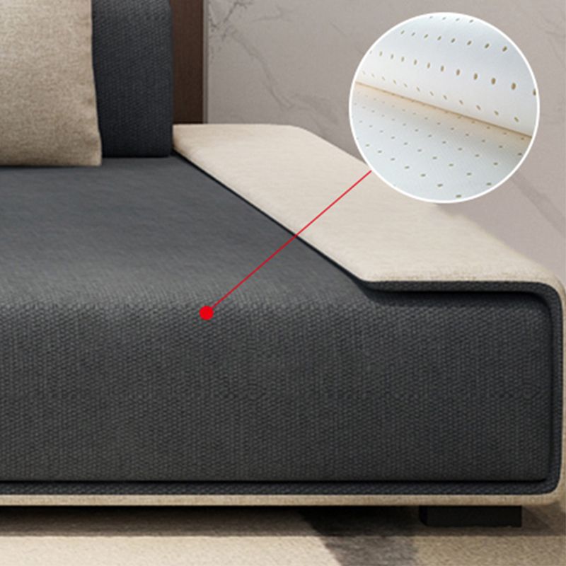 146,46 "L x 70,87" W x 29,53 "H Setionals a braccio quadrato di tessuto contemporaneo