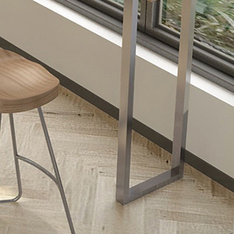 Modern Rectangle Pub Table Set 1/5 Pieces Wooden Counter Table with Backless Stools