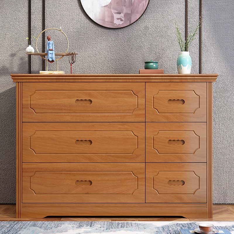 33.07" Tall Wood Accent Chest Mid-Century Modern 6 - Drawer Chest
