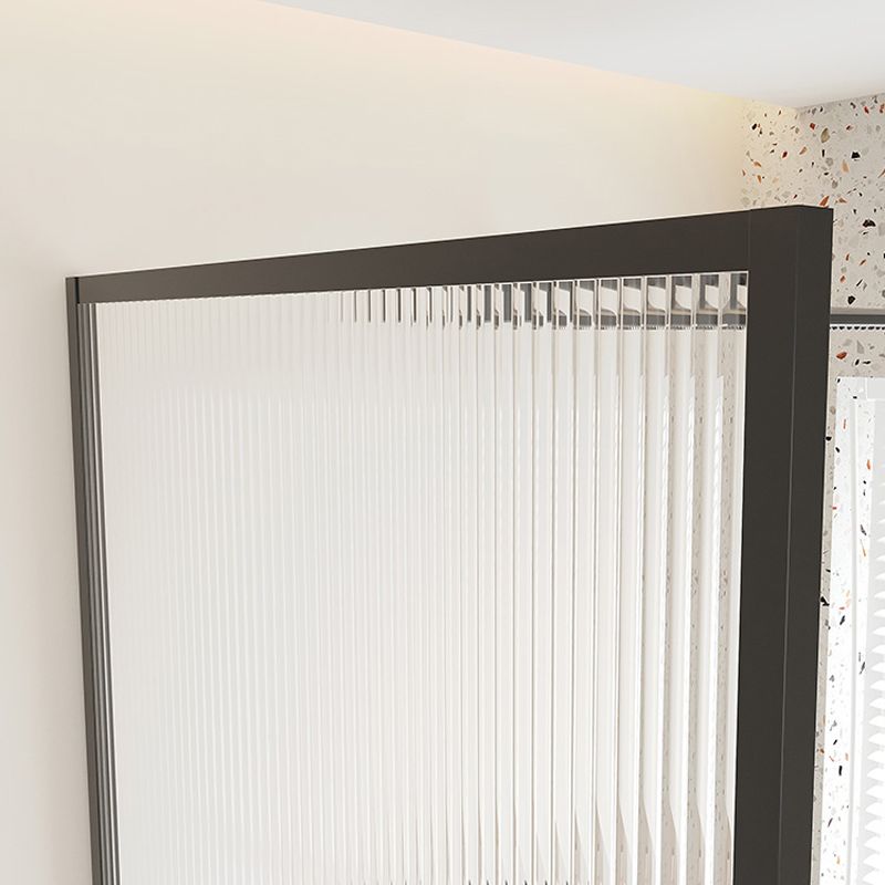 Half Partition Fixed Panel Black Full Frame Waterproof Shower Screen