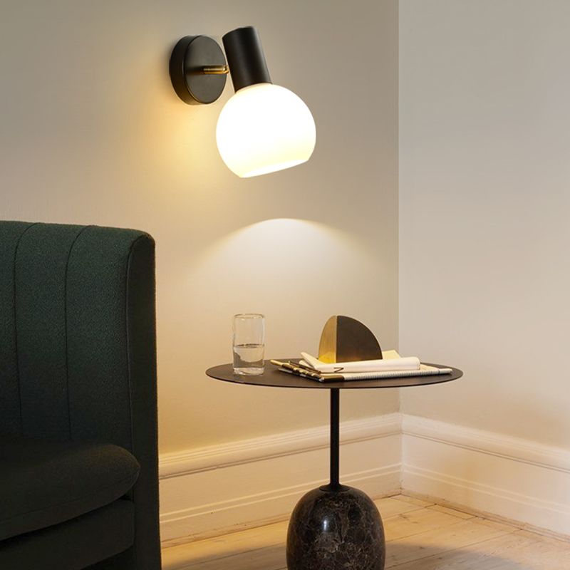 Modern Simple Iron Wall Light Ball Shape Rotatable Wall Lamp for Living Room