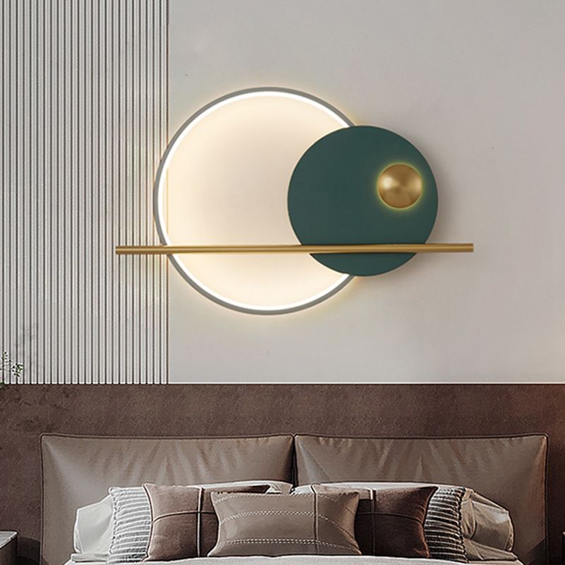 Mid-Century Artistic Sunrise Sconce Light Fixture Metal Living Room LED Wall Mounted Lamp