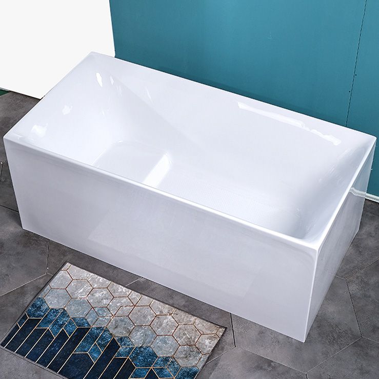 Antique Finish Bathtub Modern Rectangular Back to Wall Soaking Bath Tub