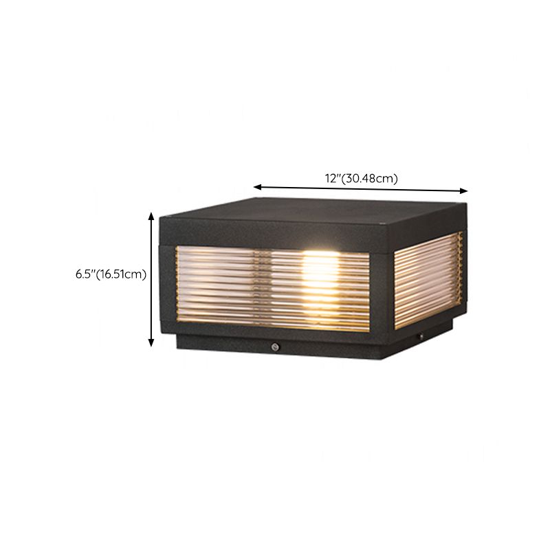 Modern Simple Metal Outdoor Light Square Shape Waterproof Pillar Lamp for Outdoor