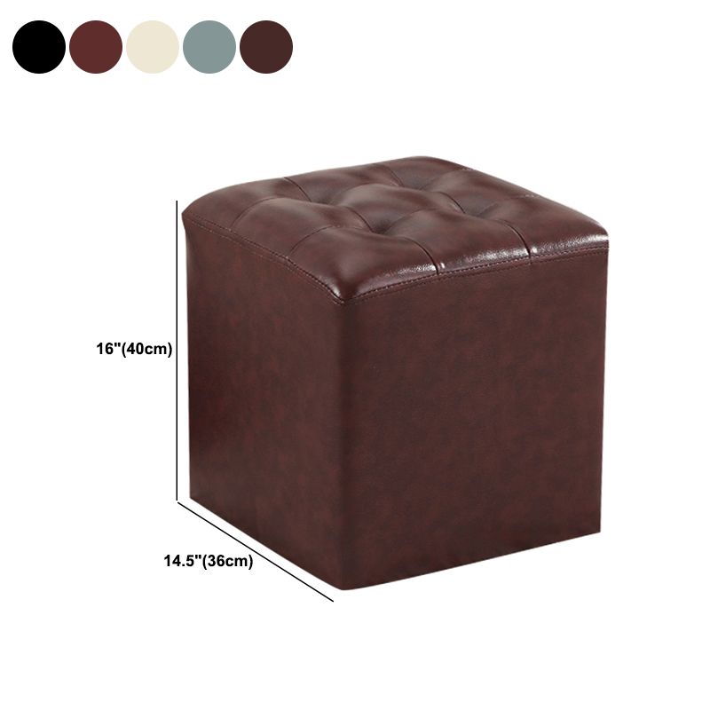 Wine Red Modern Pouf Water Resistant Round Pouf for Drawing Room