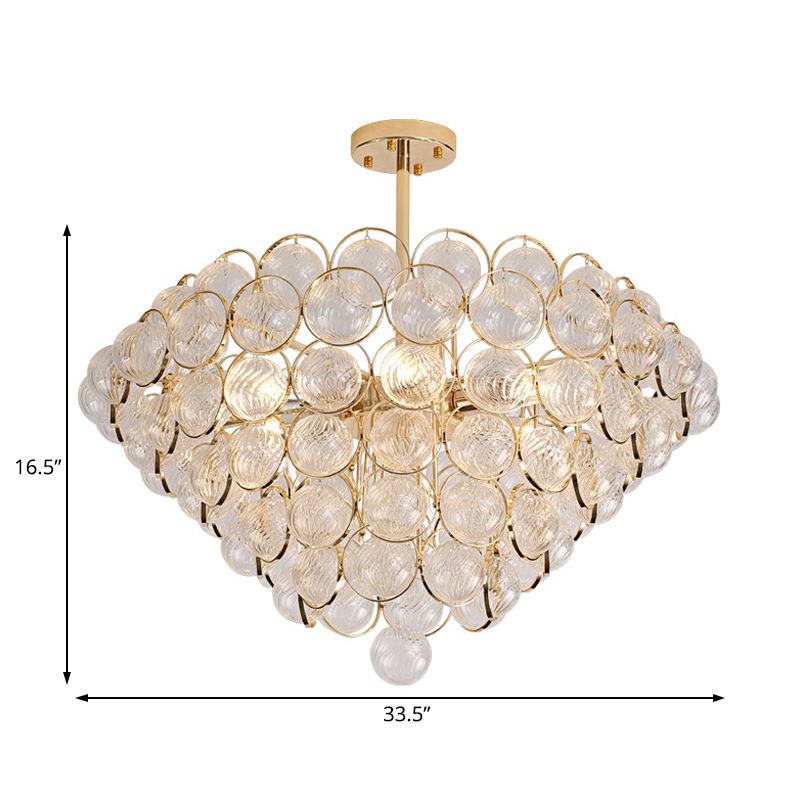 23.5"/33.5" Wide Bubble Chandelier Lamp Modernism Crystal Beige LED Pendant Lighting Fixture for Bedroom