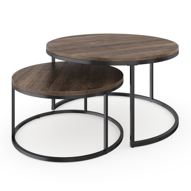 Contemporary Coffee Table Solid Wood Round Coffee Cocktail Table