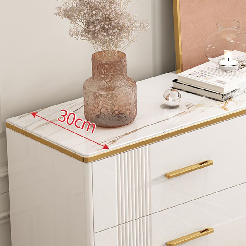 11.81" Wide Accent Chest White Contemporary Chest with Drawers
