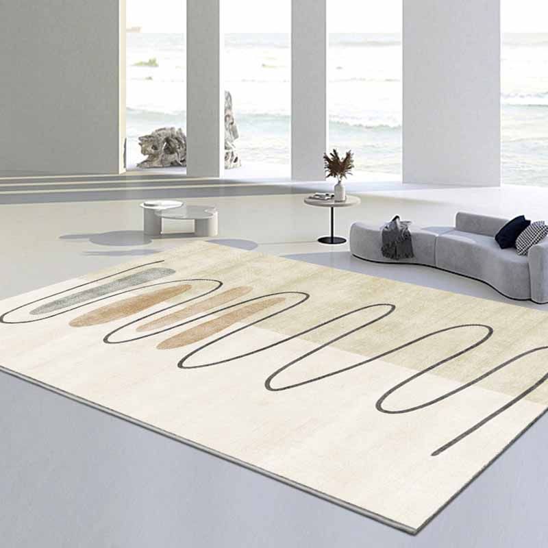 Leisure Polyester Carpet Contrast Panel Area Rug Non-Slip Backing Indoor Carpet for Living Room