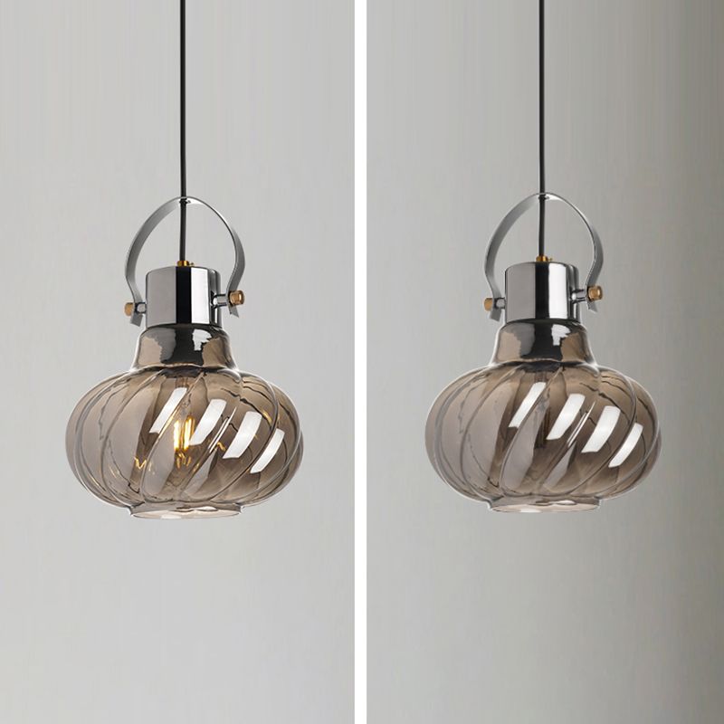 Glass Kettle Shaped Pendant Light Fixture Modern Ceiling Suspension Light for Dinner