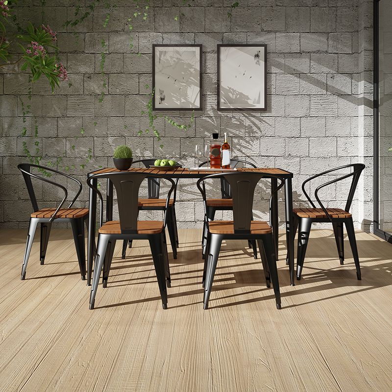 Rectangle Dining Table Set 1/2/7 Pcs Modern Dining Chairs with Metal Frame