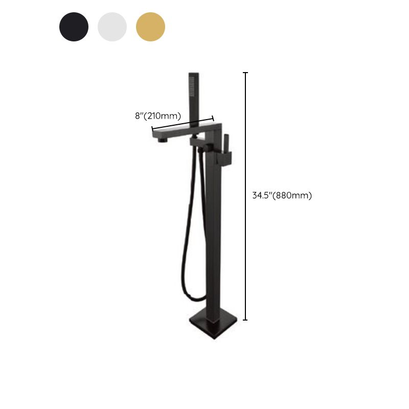 Floor Mounted Metal Freestanding Tub Filler 1 Handle Freestanding Bathtub Faucet