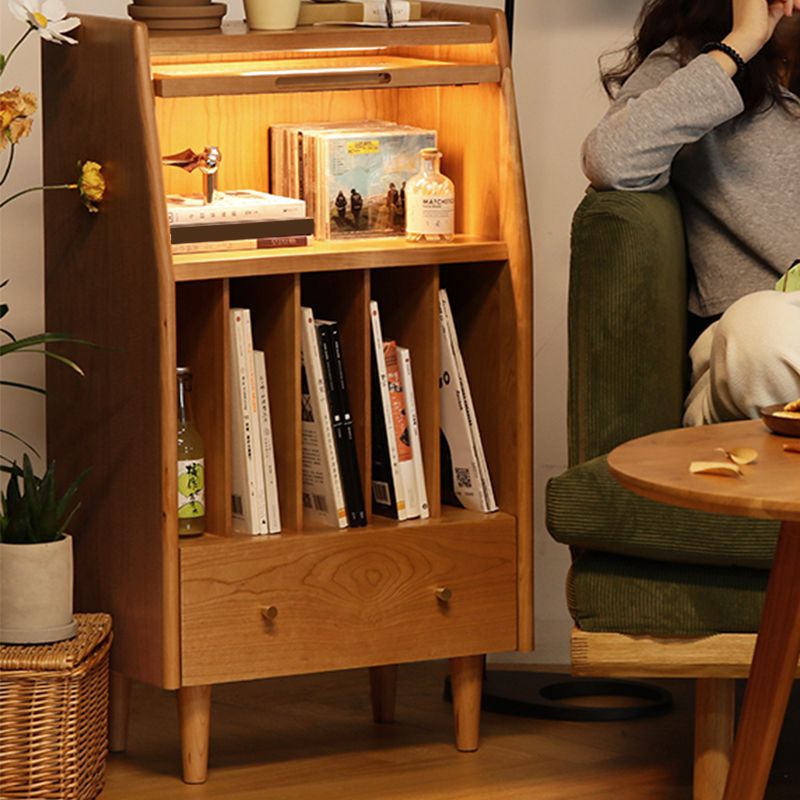 12" Wide Contemporary Corner Table Solid Wood 4 Legs Side Table