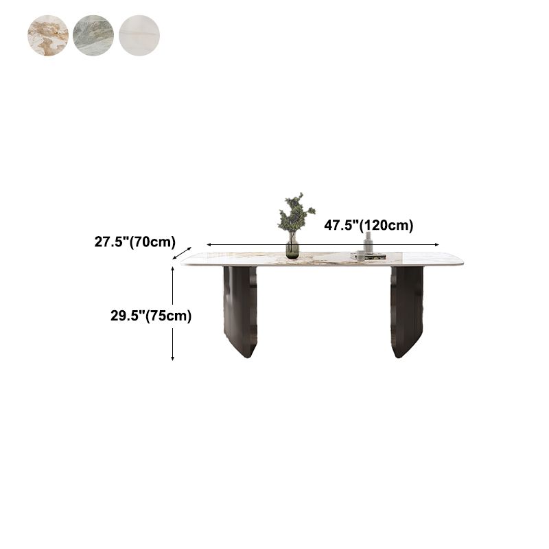 Industrial Sintered Stone Dining Table Rectangle Dining Table for Dining Room