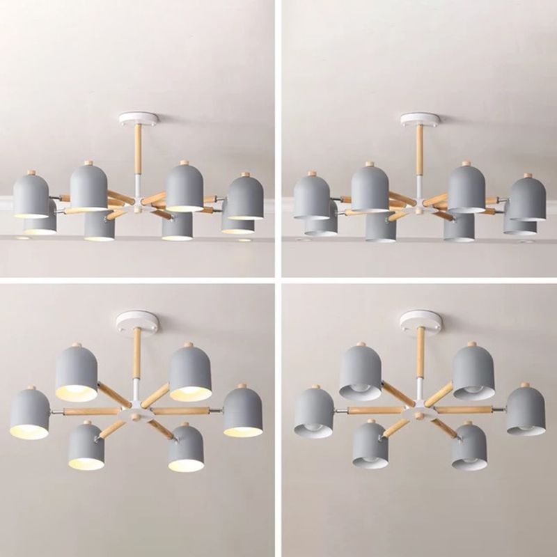 Lámpara colgante con cúpula de lámpara de lámpara de estilo macarrón con sombra de metal