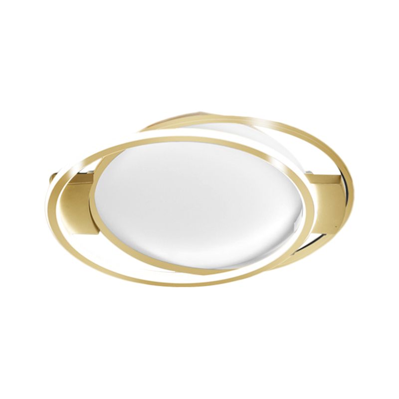 Gold Dual Ring Flush Lighting Minimalismus LED Metallic Flush Mount Lampe im warmen/weißen Licht