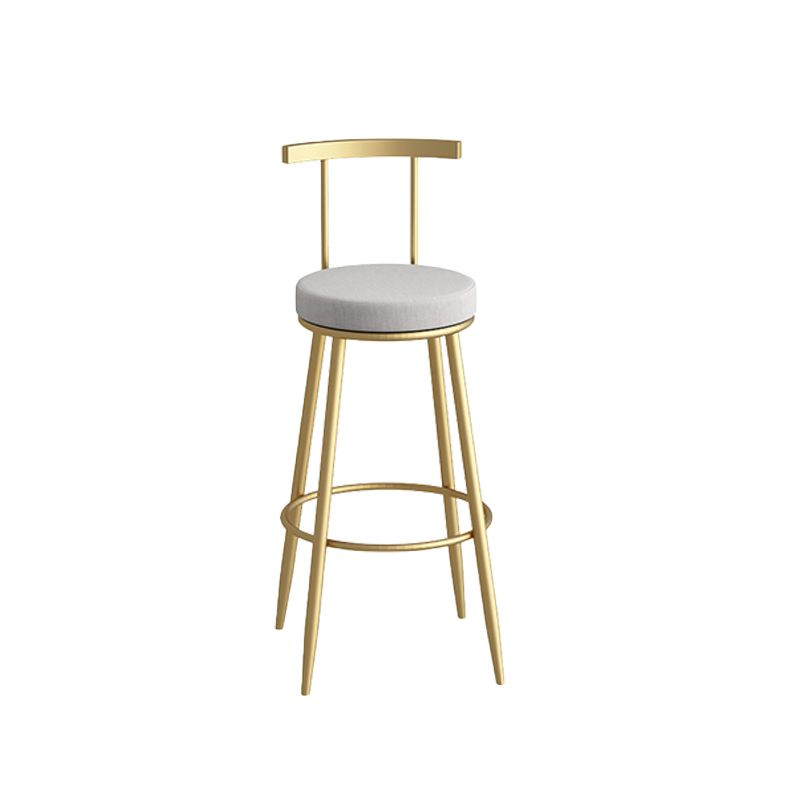 Glam Faux Leather Dining Stools Upholstered Bar Stools with Metal Base