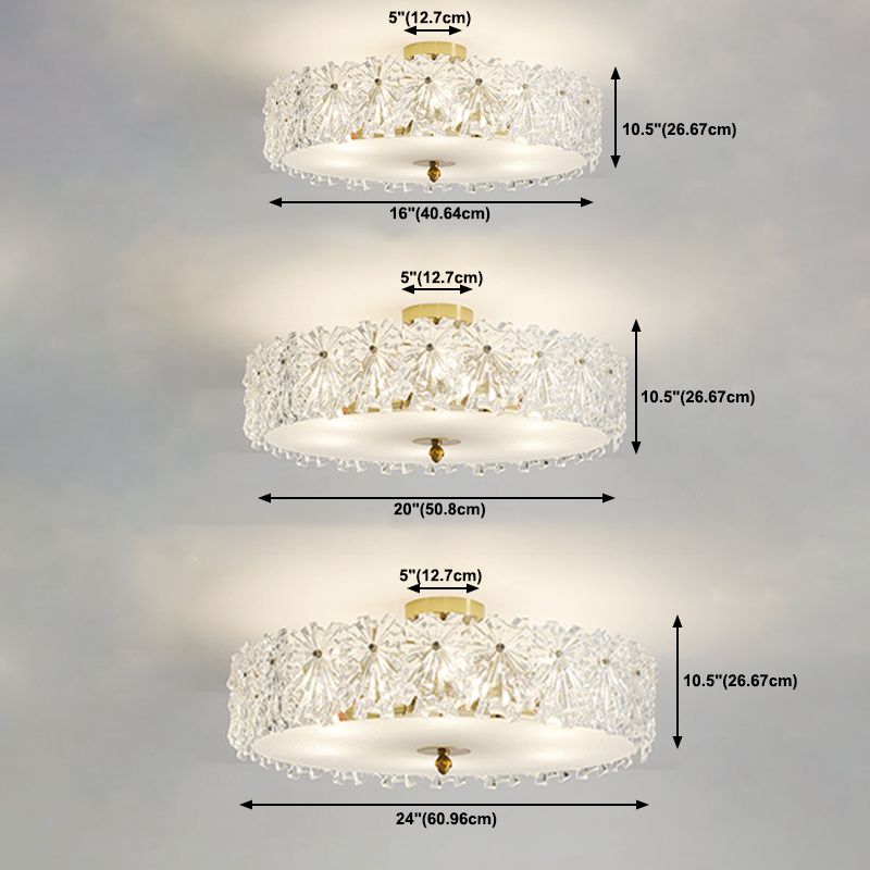 Multi Light Cylindrical Ceiling Lamp Modern Style Glass Ceiling Lighting for Living Room