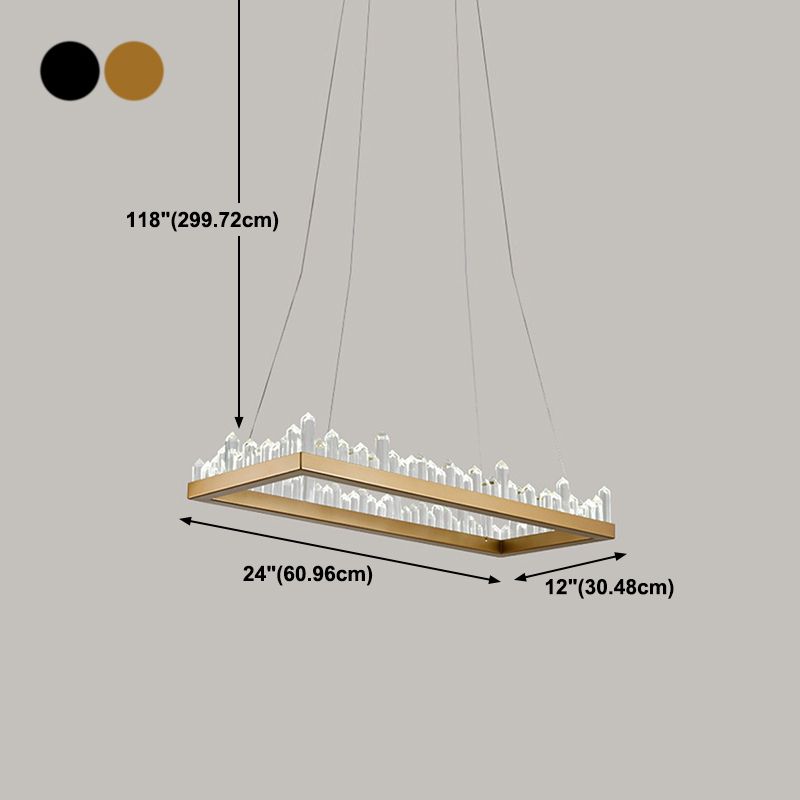 Nordic Geometric Chandelier Crystal Single Light LED Chandelier Pendant for Living Room