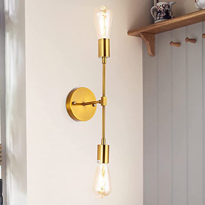 Modern Metal Wall Sconce Cylinder Shape Vanity Lamp for Bathroom in Gold