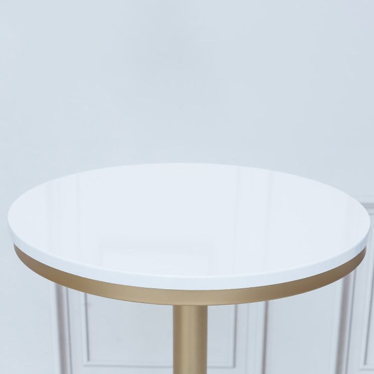 Solid Wood Bar Table Gold and Metal Base Bar Table for Kitchen Living Room Coffee Room