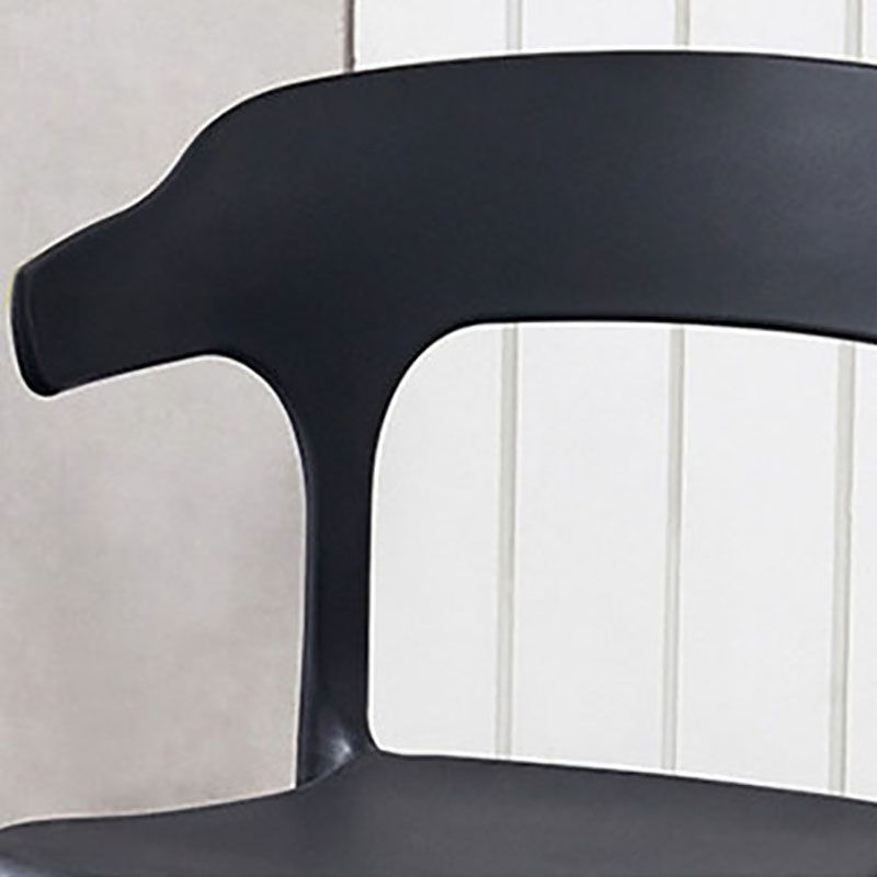 Silla contemporánea con respaldo abierto, sillas laterales sin brazos de comedor de plástico