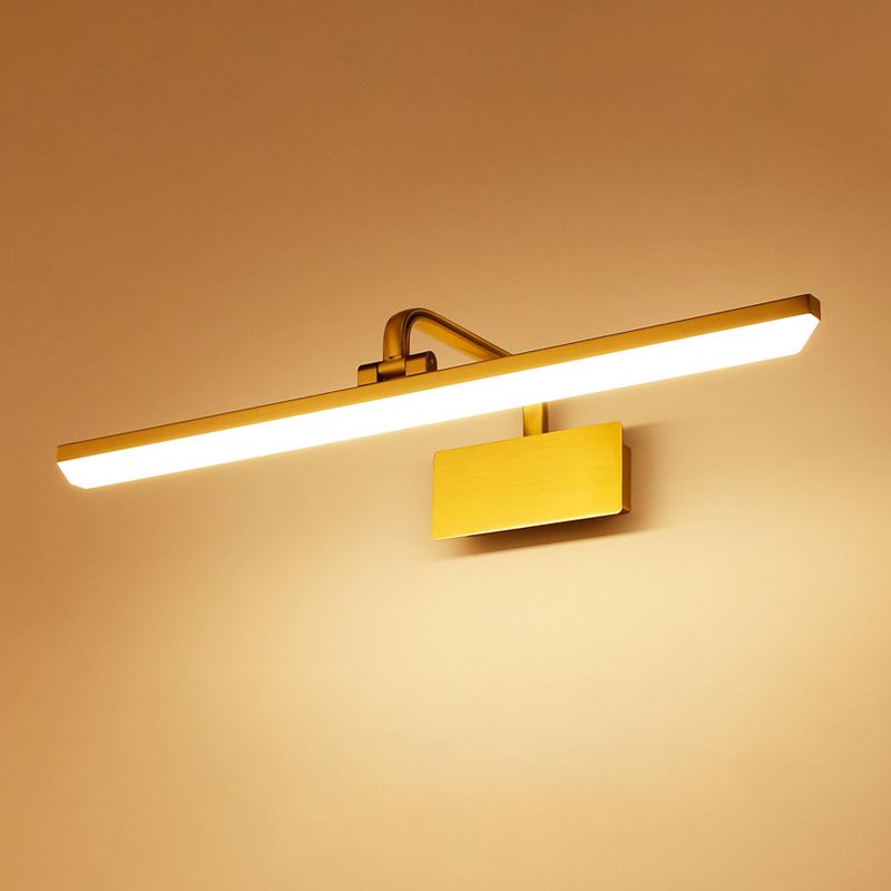 Lampada vanità moderna a 1 luce MODERNITÀ in metallo lineare a sfioramento della parete in ottone