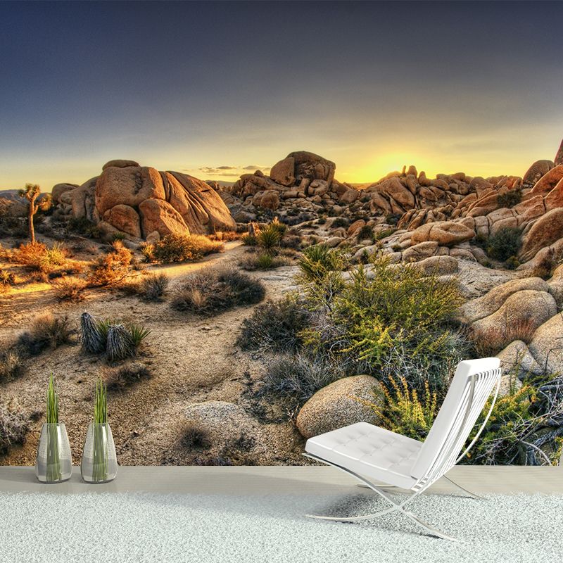 Photography Rock Stone Wall Mural for Living Room, Brown, Personalized Size Available