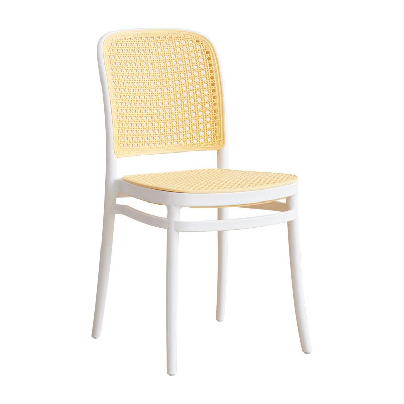 Contemporary Indoor Plastic Open Back Stackable Dining Side Chair